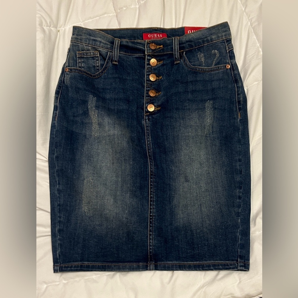 GUESS Dark Wash Denim Pencil Skirt Y2